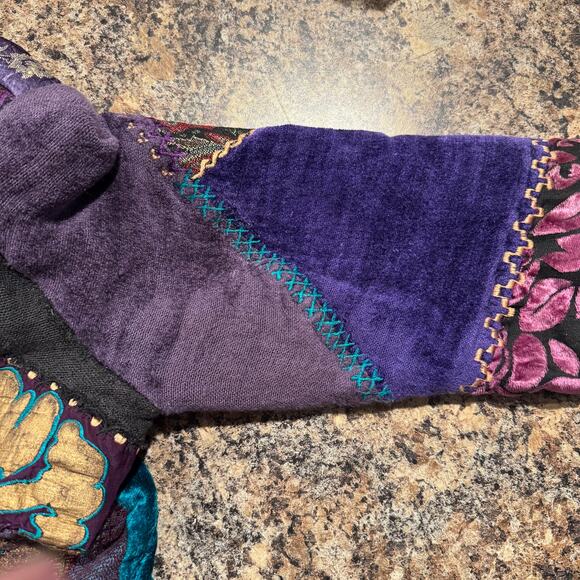 Tapestry Patch Vintage Jacket Patchwork Y2K Boho Art Teacher Eclectic Size Small - Picture 9 of 16